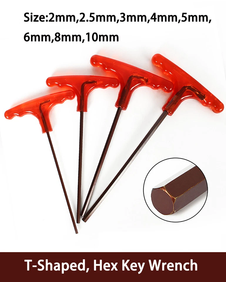 S2 Steel 2mm-10mm T Handle Hex Key Wrench with Stand Metric Allen Wrenches - Image 3 of 4