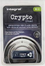 8 GB Integral Crypto USB Flash Drive with AES 256-bit Military Level Security