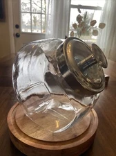 Vtg Anchor Hocking Cookie Jar Penny Candy Jar Chrome Lid Canister Retro Diner