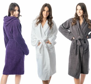 egyptian cotton hooded bathrobe