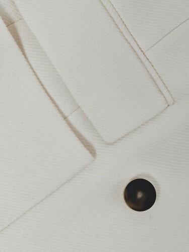 REISS Larsson Double Breasted Twill Blazer Jacket in White - Picture 4 of 6