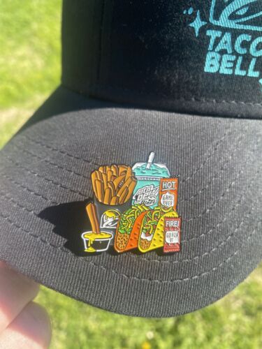Taco Bell Hat Pin Fire Hot Sauce Baja Blast Freeze Nacho Fries Doritos Locos new - Picture 1 of 10