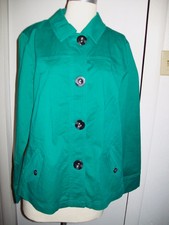 Motto Women’s Large Jacket Green Button Front Ls Pleated