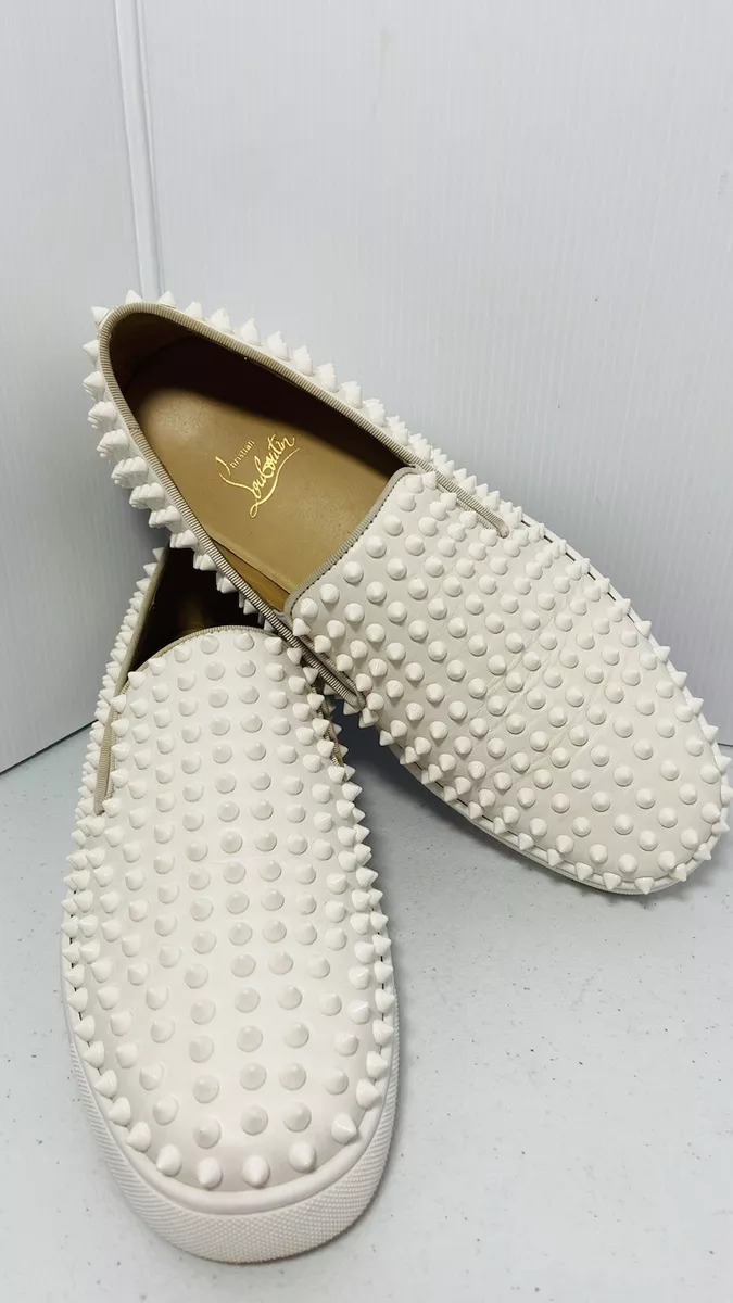 Authentic Christian Louboutin Roller Boat White Mens Sneakers Size 41