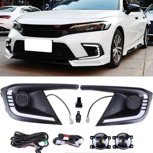 For 22- 24 Honda Civic LED Daytime Running Light DRL Fog Lights Kits New - Bild 3 von 9