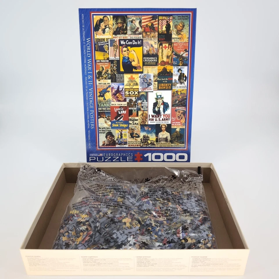 Eurographics World War I & II Vintage Posters 1000 Piece Jigsaw Puzzle -New READ - Image 2 of 4