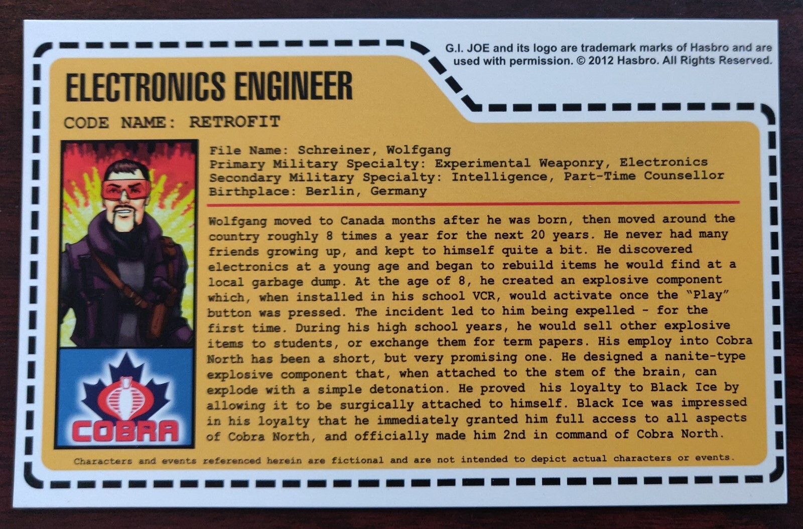 2012 Uncut G.I. JOE COBRA ELECTRONICS ENGINEER Canadian Convention File ...