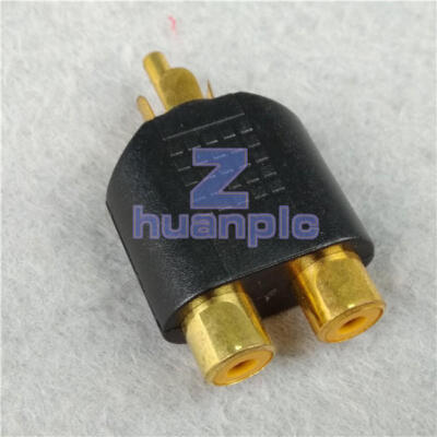 ONE RCA Male to Dual 2×RCA Female Jack Audio COAX Splitter Adapter NEW