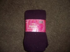 Faded Glory size 7-10 purplish girls heaveyweight cotton tights new