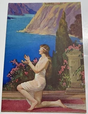 Original Pin Up Flapper Girl  art Print C 1920s Goddard ? Greek Greecian