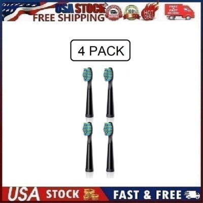 Keosaa Replacement Toothbrush Heads Compatible with Soni-care Power-tip 4pk Blk