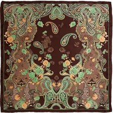 Wyoming Traders Wild Rag Charmeuse Hickory Mint Silk Western Scarf - 34.5"