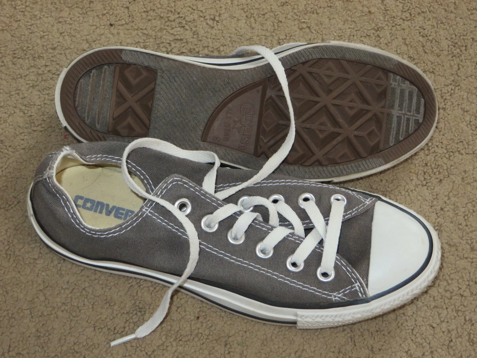 GRANDI sneakers scarpe basse Converse grigie uomo 6 donna 8