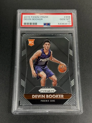 DEVIN BOOKER 2015 PANINI PRIZM #308 ROOKIE CARD RC PSA 10 GEM PHOENIX SUNS NBA