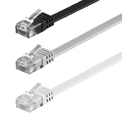 DELEYCON Patchkabel Flachkabel CAT 6 Netzwerkkabel RJ45 Ethernet LAN Kabel 0,25m - 15m