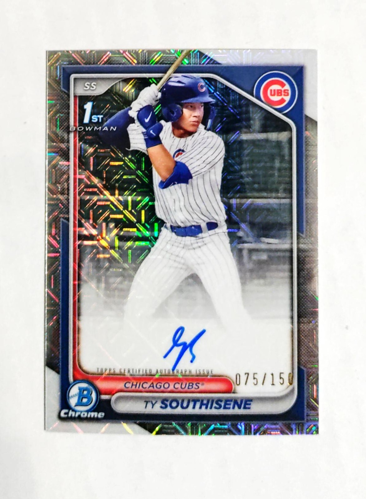 Ty Southisene 2024 1st Bowman Chrome AUTO HTA Choice REFRACTOR 075/150 Cubs W5