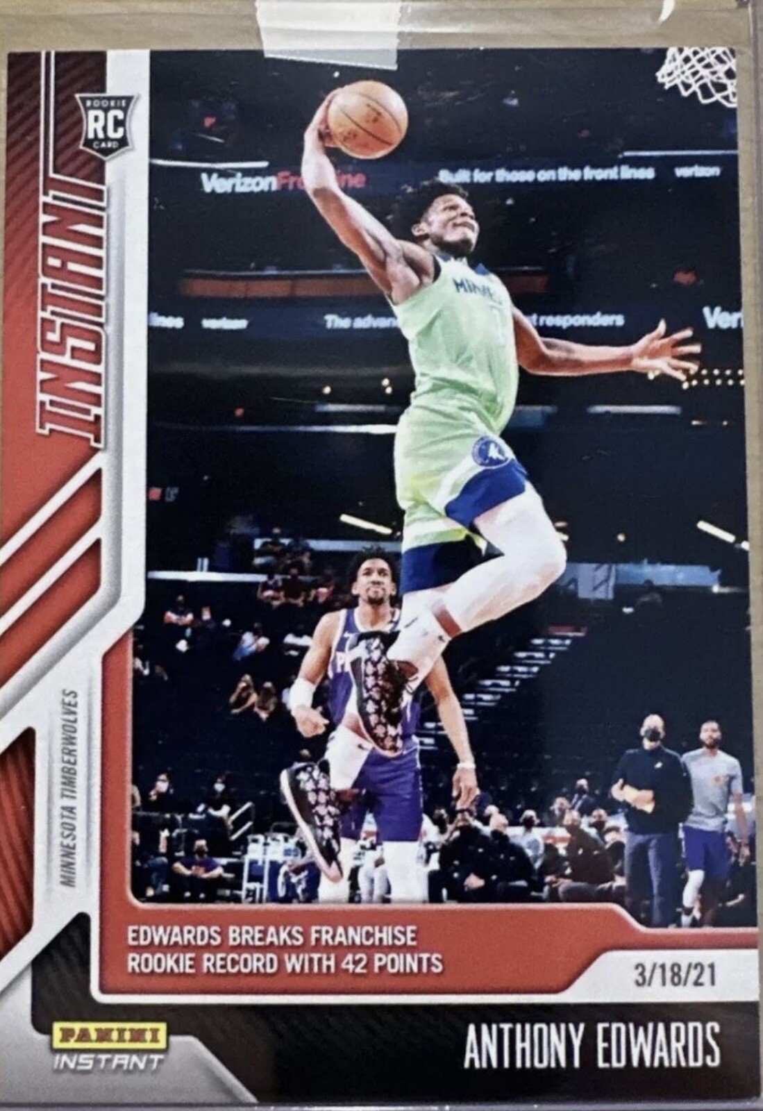 2020-21 Anthony Edwards RC Panini instant PR / 1605  ANT !!
