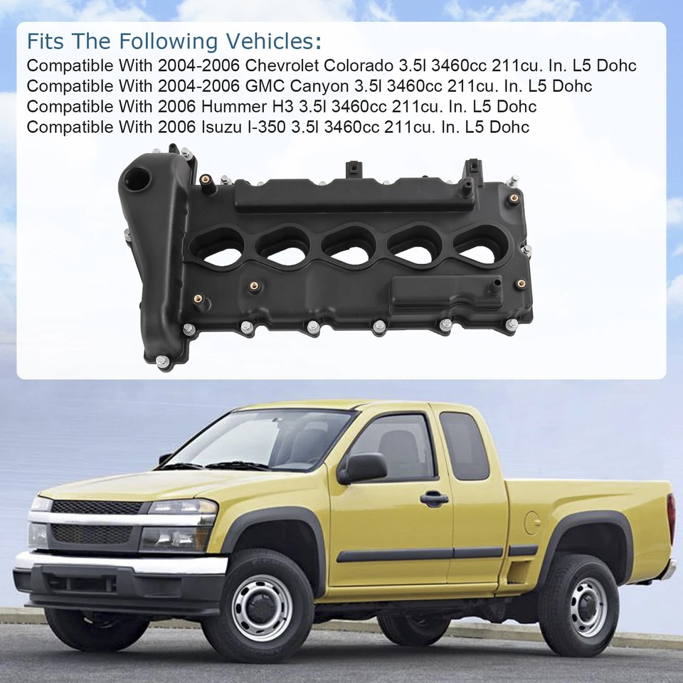 Valve Cover FIT 04-06 Chevrolet Colorado GMC Canyon 06 Hummer H3 Isuzu I-350 NEW - Изображение 3 из 4