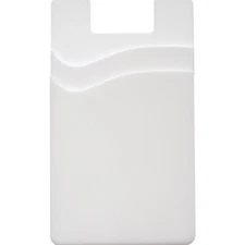 (2) White Phone Wallet Silicone Credit Card ID Holder Pocket Stick On Brand New!