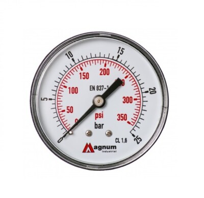 63mm 0-350 Psi 0-25 Bar 1/4'' AXIAL Manometer Druckluftmesser Messgerät