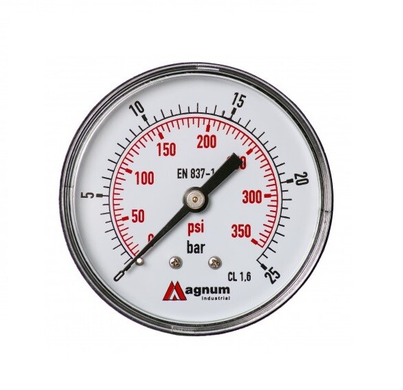 "63Mm 0-350 Psi 0-25 Bar 1/4\" Axial Manometer Druckluftmesser MessgeräT"-image