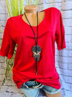 Shirt Tunika Bluse Street One Oberteil rot Kurzarm Gr. 36 bis 44 (3649)