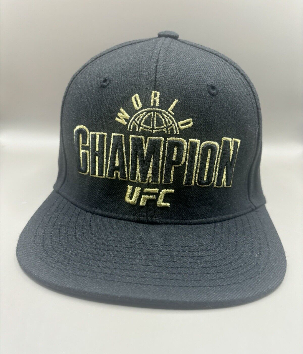 UFC World Champion SnapBack Reebok Hat Cap Black Gold Snapback