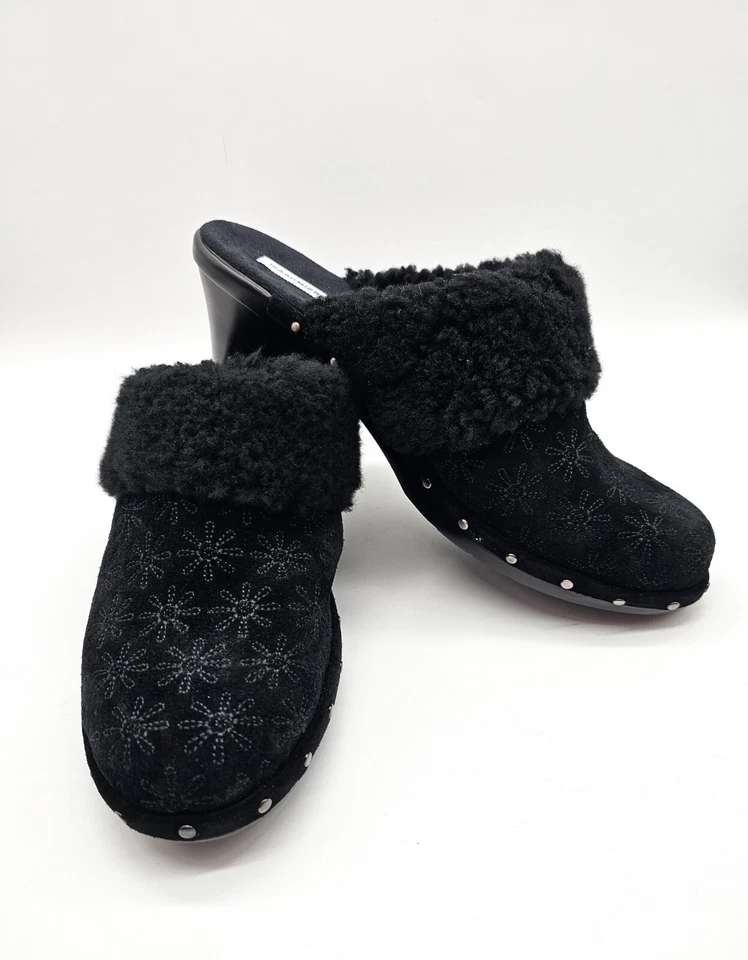 Zuecos Isaac Mizrahi para mujer talla 9M sin cordones puño de piel de oveja mula  Foto 2 de 4