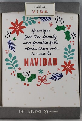 Hallmark Vida ''It must be NAVIDAD'' Christmas Greetings Cards 16 & 17 Envelopes