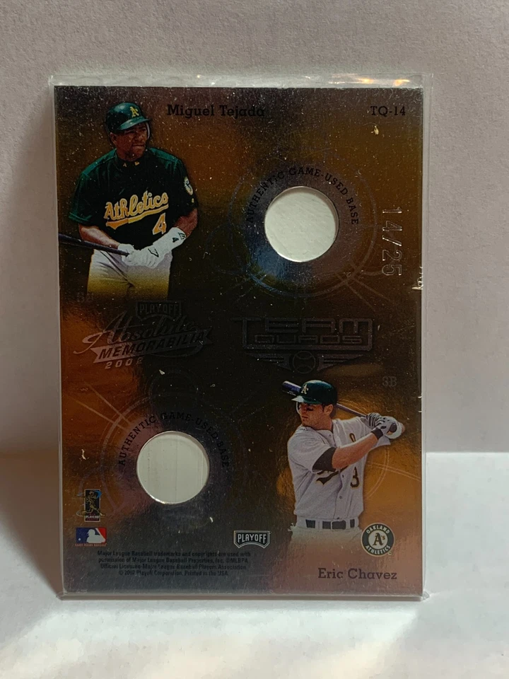 Absolute Team Quads Materials Gold Tejada 2002, Chávez, Hudson, Zito #'d/25 Foto 2 de 2