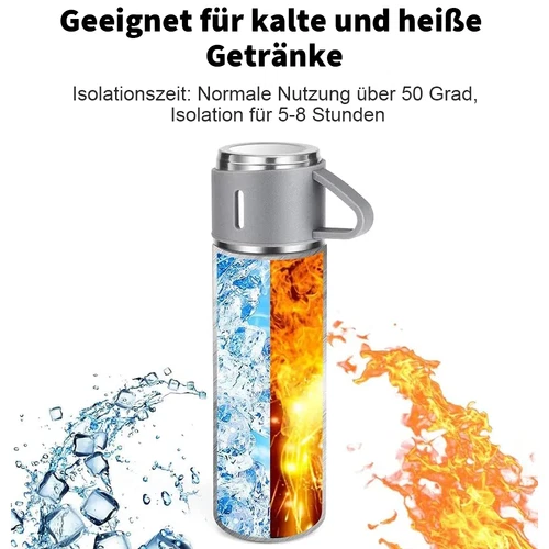 Isolierflasche Edelstahl 500ML Thermoskanne Kalt & Warm+ - Bild 11 von 16