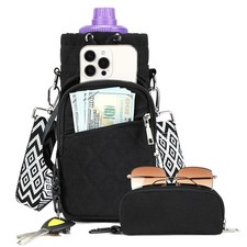 Water Bottle Carrier Bag with Strap, Water Bottle Holder Crossbody Bags for W...