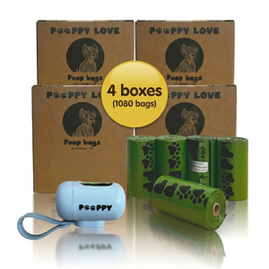 4x Dog Poop Bags 270 Count Bulk LOT Leak Proof Biodegradable + Dispenser DEAL