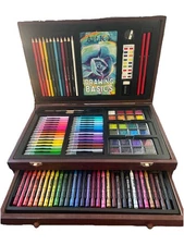 138 Pieces Art Drawing Kit Set 101 Budding Artist Multifunctional W/ Wood Case 