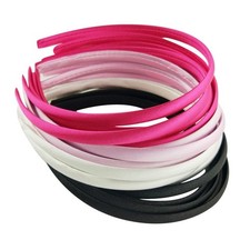Hixixi 20pcs Pack Girls/Women DIY Satin Fabric Covered Ribbon Headbands Hairb...