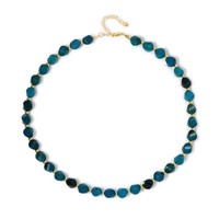 Halskette Aus Neonblauem Apatit Mit Gold-Vermeil-Beschichtung