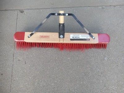 Harper Push Broom Hard Bristle Outdoor Hardwood/Steel Bracket 24''