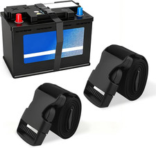 2PCS 39" Car Battery Tie down Strap with Elastic Buckle,Adjustable Battery Strap