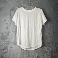 Madewell Whisper Crew Neck Tee Shirt Women’s Sz Large Optic White Cotton NWT