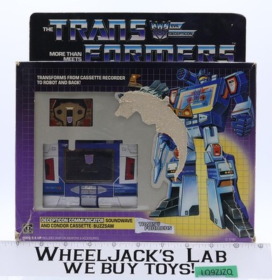 Soundwave & Buzzsaw 100% Complete W/Box & Insert 1984 Vintage G1 Transformers