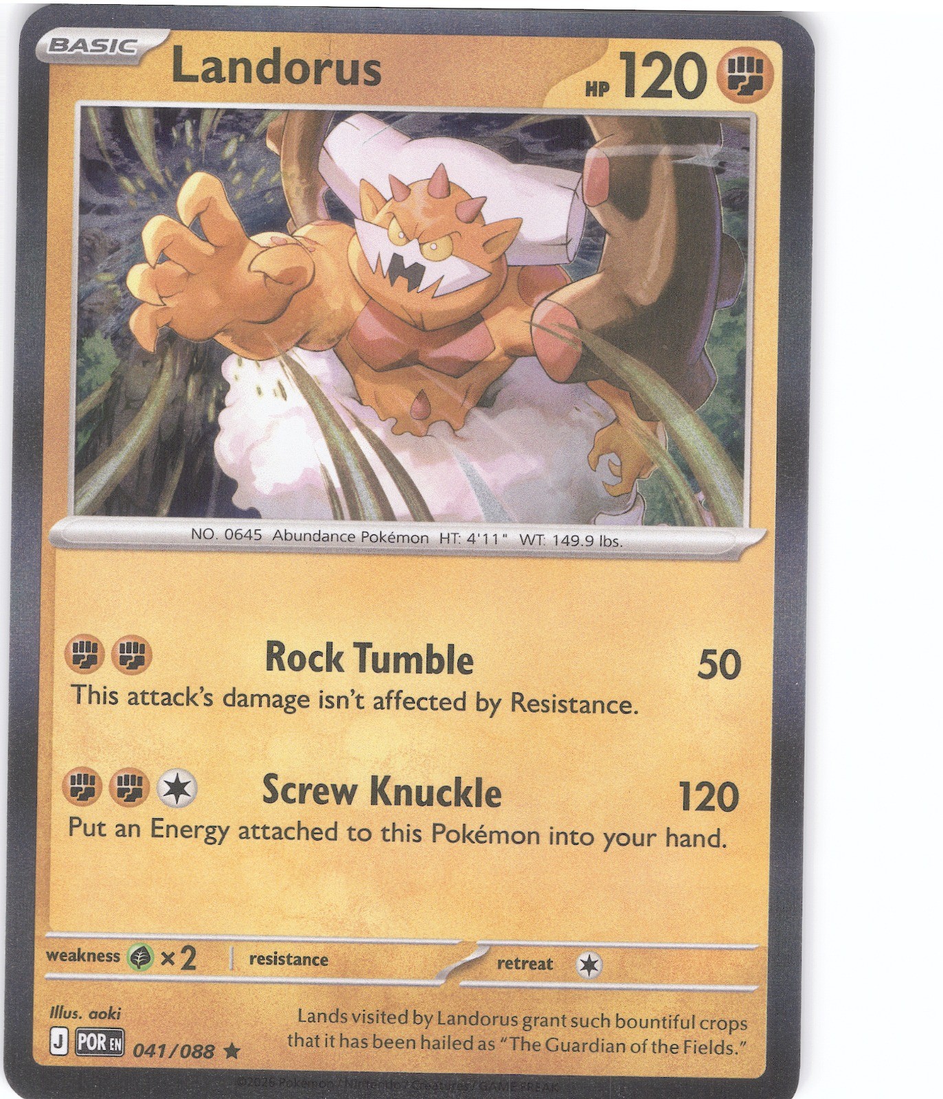 Landorus Rare ME03: Perfect Order 041/088 NM