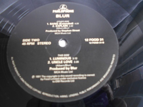 BLUR Bang Mint- 4 Track 12" 1991 Original 1st Press A1 B1 Parlophone 12 FOOD 31 - Picture 2 of 7