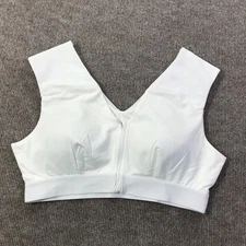 Tommie Copper Sports Bra Womens 2XL White Front Zip Compression Copper Znergy