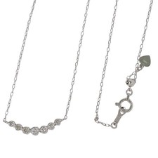 Diamond 0.17ct Necklace Pendant K18 WG White Gold 45cm 1.7g