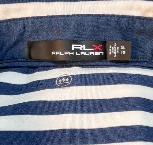 Ralph Lauren RLX Polo Shirt Men’s XL Blue Stripe *Read* - Picture 9 of 12