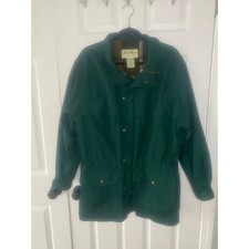 Eddie Bauer Men's Vintage Wool Flannel Lined Mountain Parka Green Medium