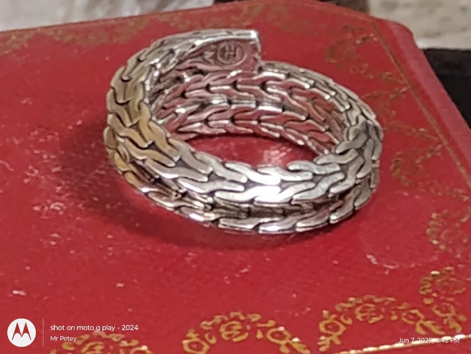 Anillo John Hardy Tiga Doble Bobina Plata Esterlina 8.7 Gr $595 Sin Reserva Foto 4 de 4