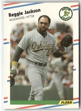 1988 FLEER #283 REGGIE JACKSON GLOSSY OAKLAND ATHLETICS