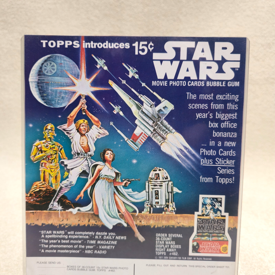 Original 1977 STAR WARS Topps Trading Cards ORDER FORM Promo Flyer VTG ...