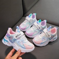 Neu Mädchen Kinder Elsa Schuhe Disney Turnschuhe Atmungsaktive Sneaker